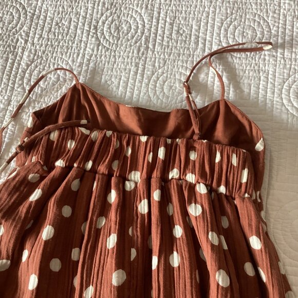 Abercrombie & Fitch Flowy Polka Dot 100% Cotton Maxi Dress Sz ST - Picture 15 of 15